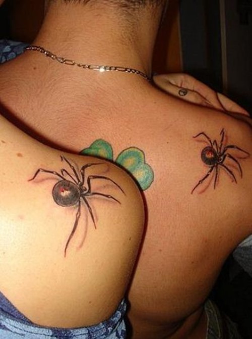 Black Widow Spider Tattoos For Couple