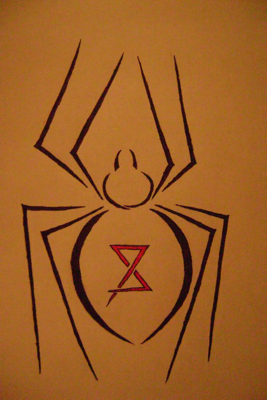 Black Widow Symbol Tattoo Design By Chefhanabal