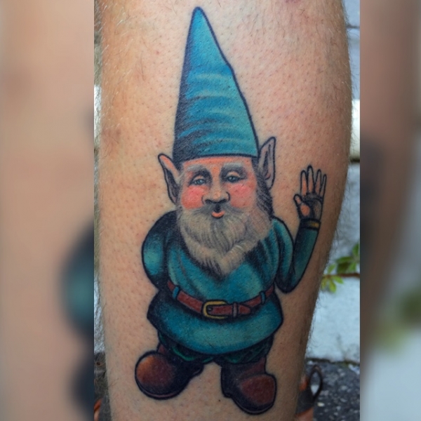 Blue Cap Spectacular Gnome Tattoo