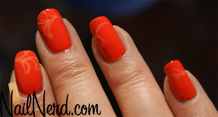 simple orange nail art