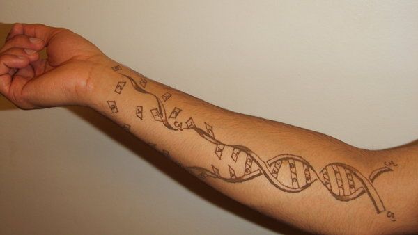 Broken DNA Science Tattoo On Arm Sleeve By Sansanana