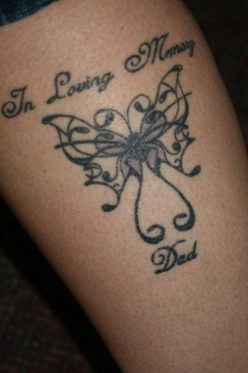 Butterfly Remembrance Tattoo For Dad