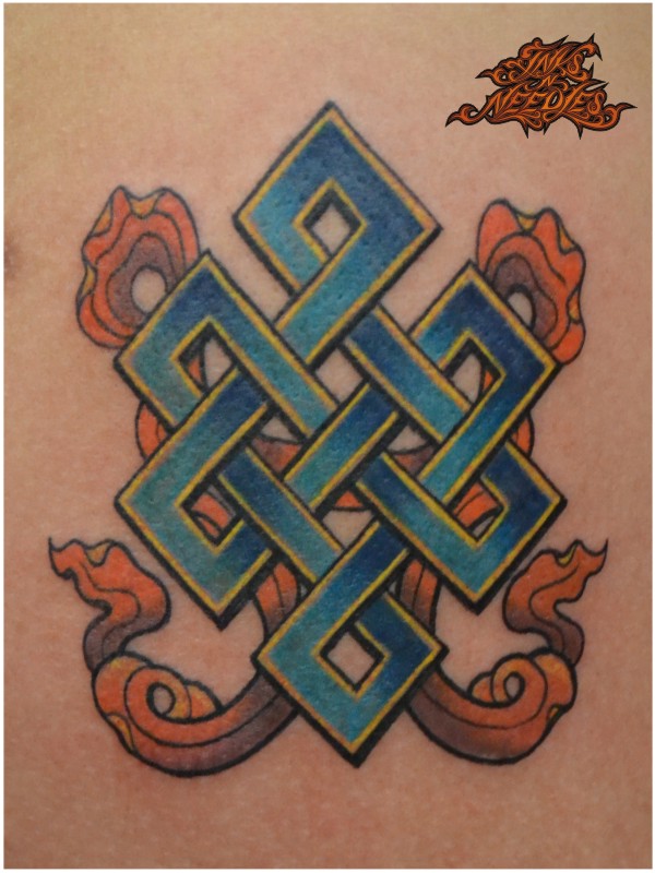 Chinese Color Endless Knot Tattoo