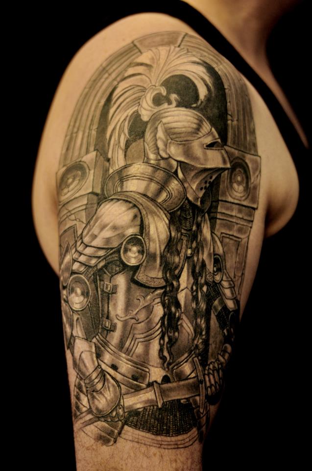 Chronic Ink Knight Western Tattoo On Right Half Sleeve