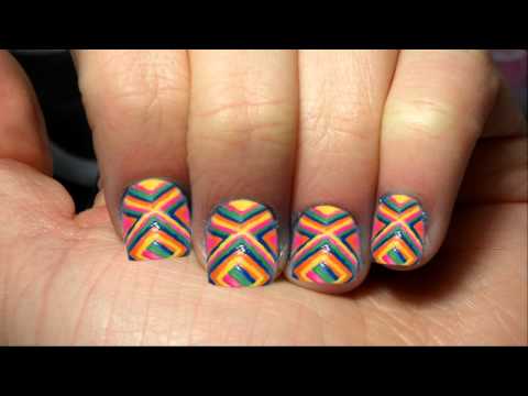 Colorful Design Short Nail Art With Tutorial Video