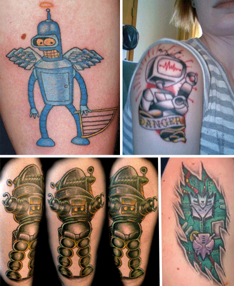 Colorful Television Cartoons Tattoos