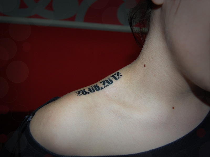 Cool Date Number Tattoo On Upper Shoulder By Carobni D5tvgoj