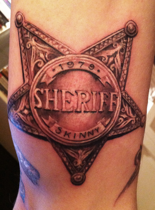 Cool Sheriff Batch Western Tattoo