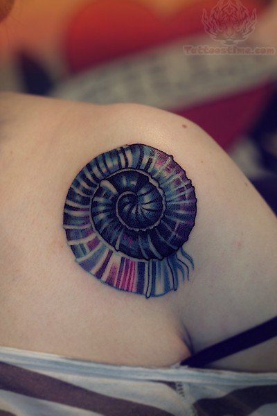 Cool Spiral Tattoo On Collarbone For Girls