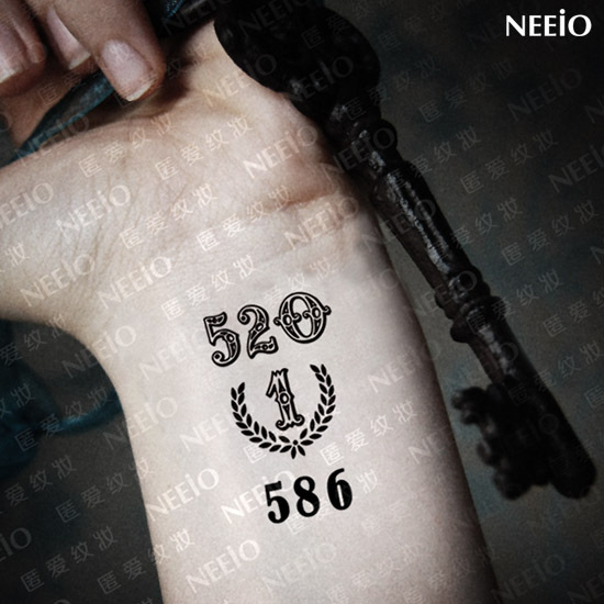 Cool Temporary Number Tattoo On Wrist
