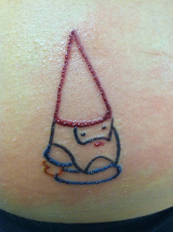 Cute Spectacular Gnome Tattoo