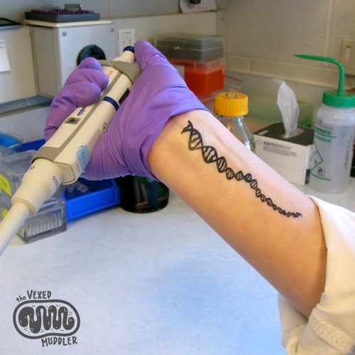 DNA Biology Science Temporary Tattoo On Wrist By Vexed Muddler