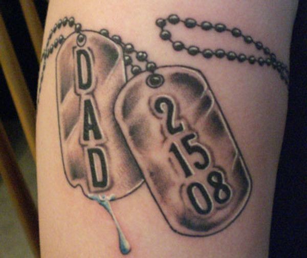 Dad Dog Tags Remembrance Tattoo