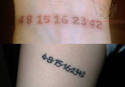 Different Color Number Tattoos On Wrist And Leg