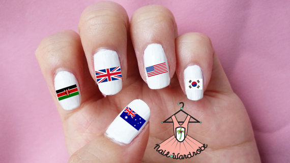 Different Flags Nail Art Stickers