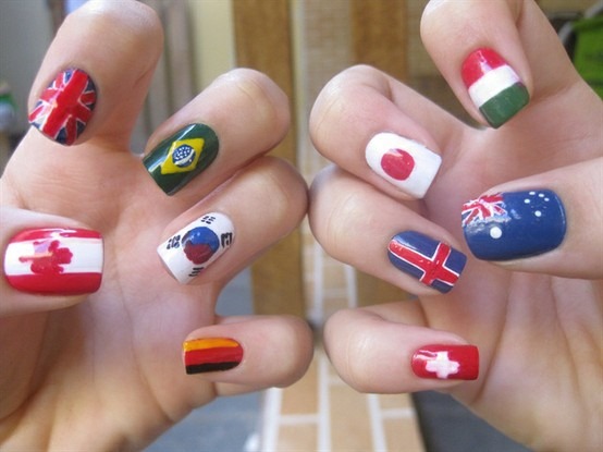 Different Flags Nail Art