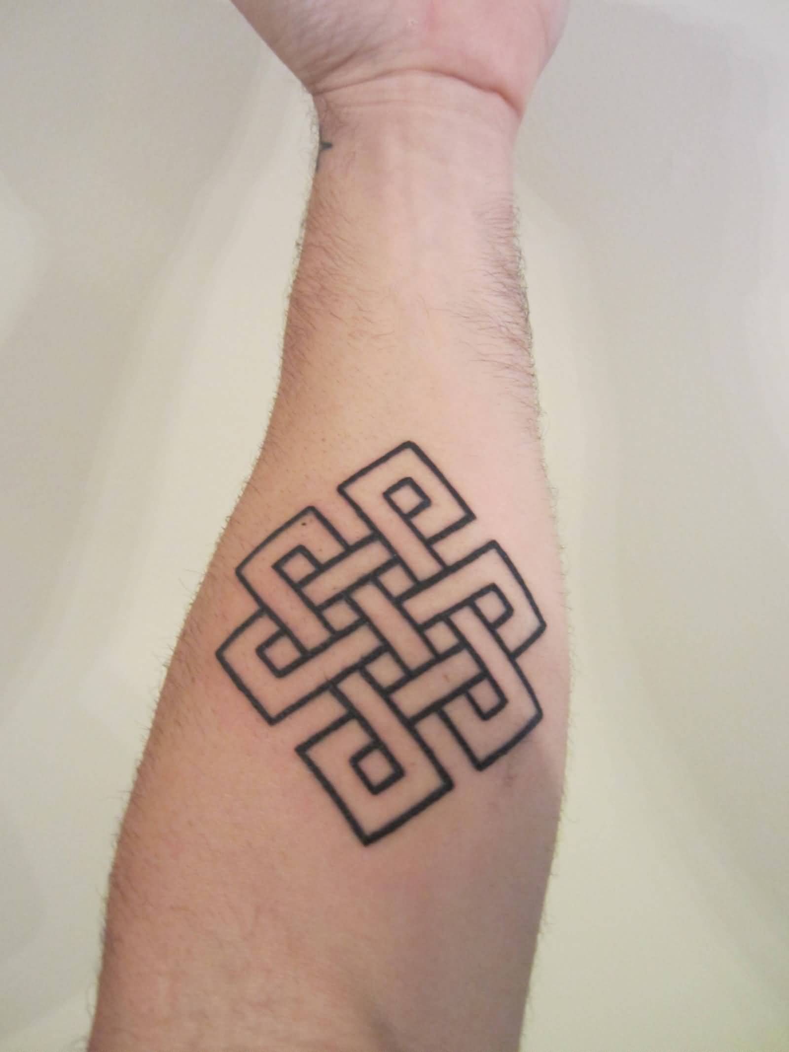 Endless Knot Tattoo On Forearm By Dave At Fat Cat Tattoo