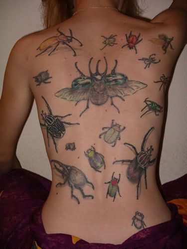 Entomology Science Tattoo On Full Back