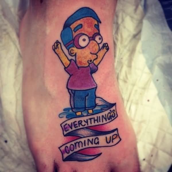 Everything Coming Up Television Tattoo On Foot