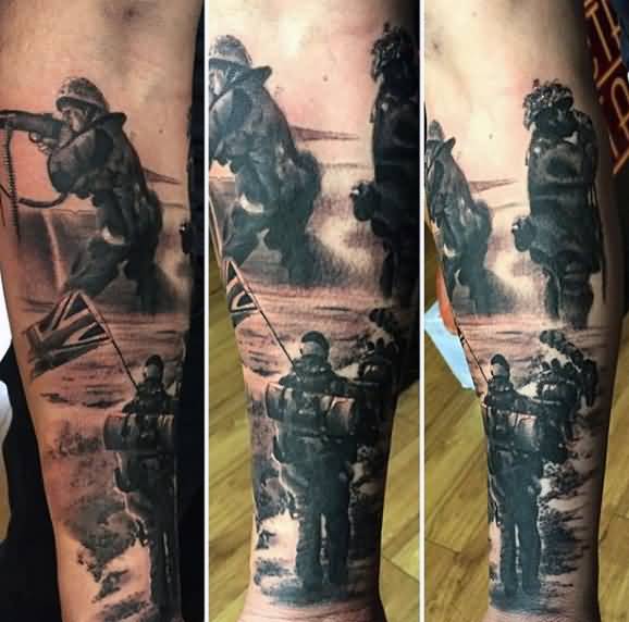 Fabulous Army Remembrance Tattoo For Males