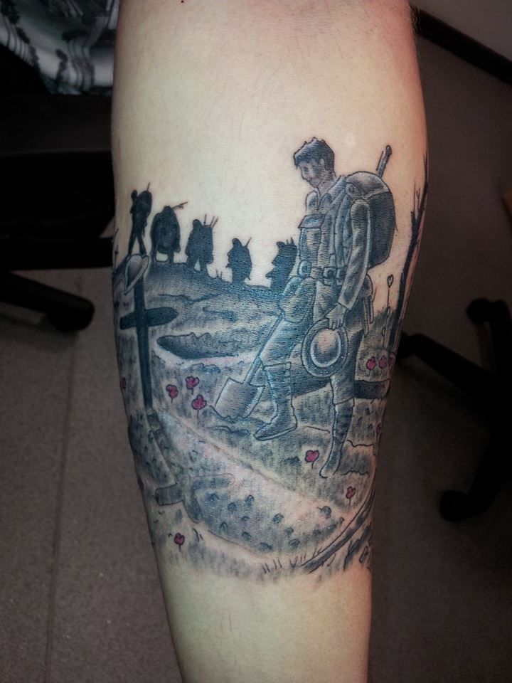 Fallen Army Soldier Remembrance Tattoo On Arm