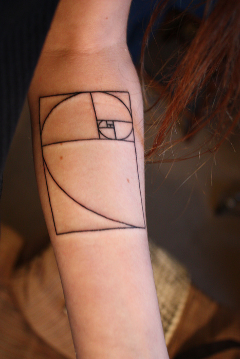Fibonacci Spiral Forearm Tattoo