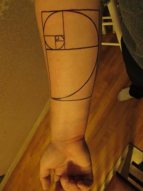 Fibonacci Spiral Tattoo On Forearm By Ricke Gonzalez