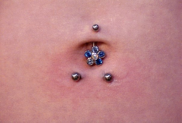 Flower Ring Belly Button And Surface Navel Piercing
