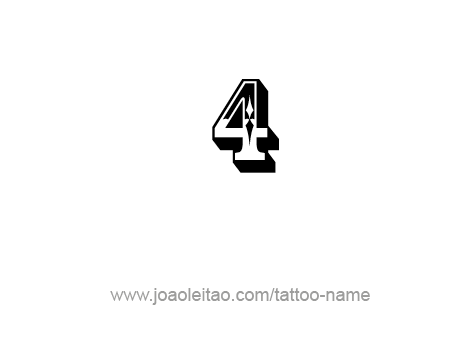Four Number Tattoo Design