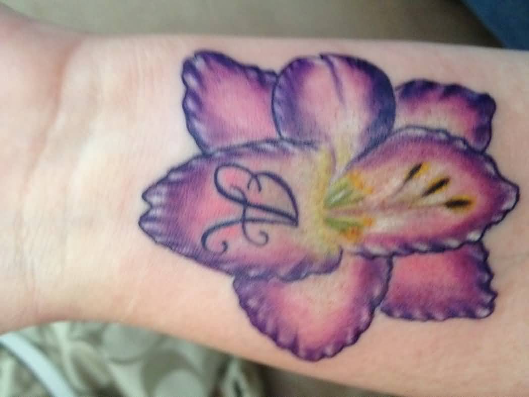 Gladiolus August Birth Flower Tattoo On Wrist