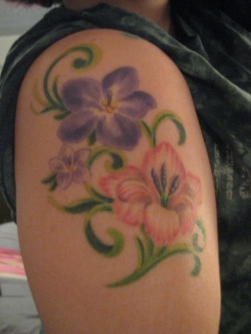 Gladiolus Shoulder Tattoo