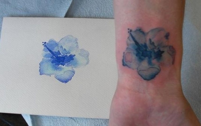 Gladiolus Watercolor Tattoo On Wrist