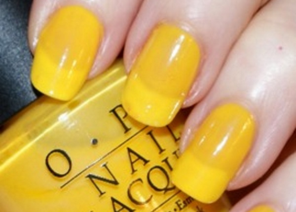Glossy Yellow Nail Art
