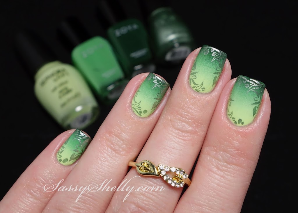 Green Gradient Nail Art