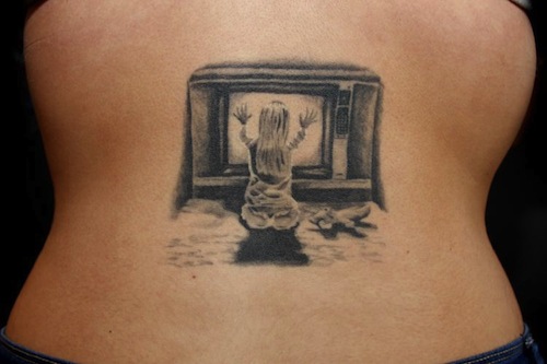 Horror Television Tattoo On Back