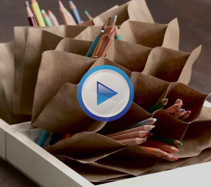 How to create Pen Organizer at home with paper and wooden box
