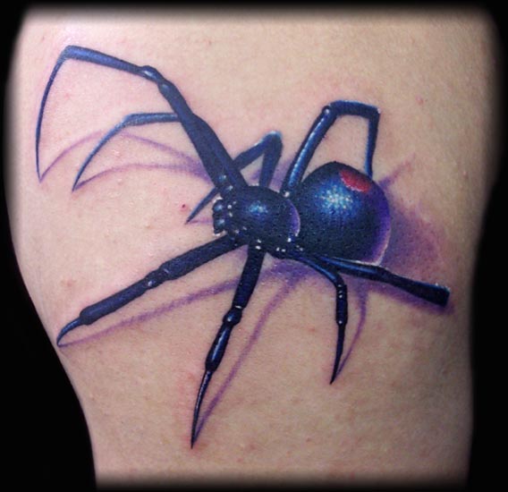 Impressive Black Widow Spider Tattoo