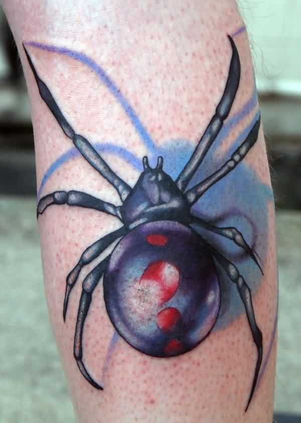 Impressive Black Widow Tattoo