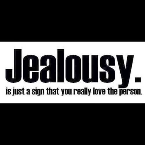 Jealousy is just a sign that you really love the person.
