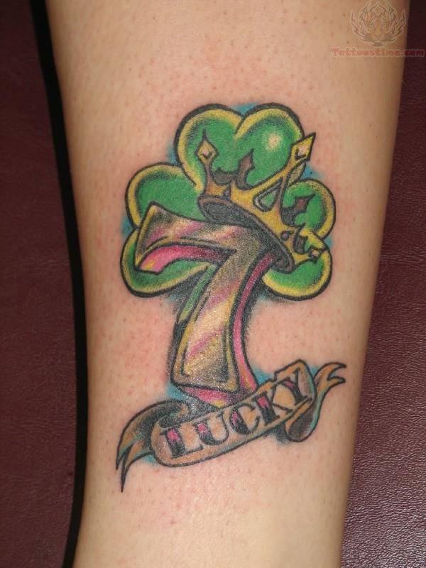 King Lucky Seven Number Tattoo