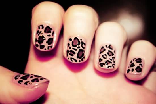 Leopard Print Nail Art For Short Nails
