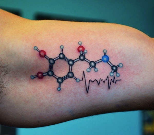 Life Of Science Tattoo On Biceps