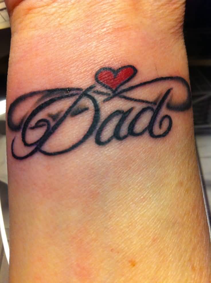 Love Dad Remembrance Tattoo On Wrist