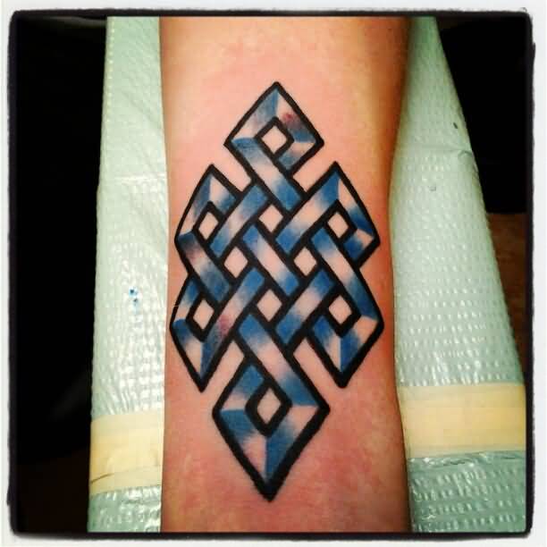 Lovely Endless Knot Tattoo On Arm