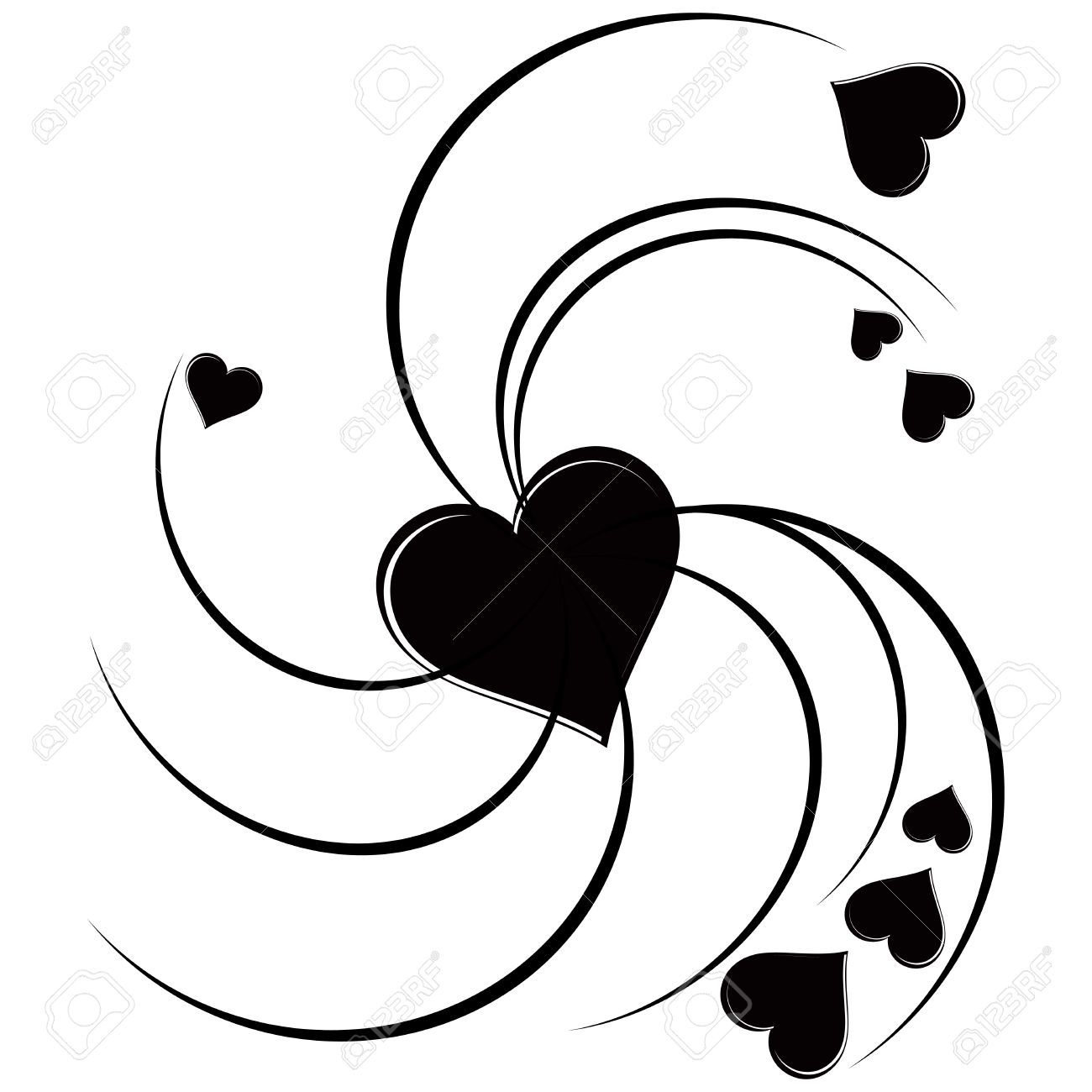 Lovely Heart Spiral Tattoo Design