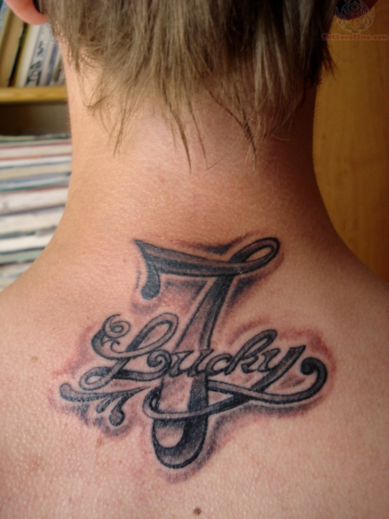 Lovely Lucky 7 Number Tattoo For Girls