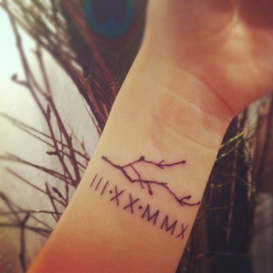 Lovely Roman Number Tattoo On Wrist