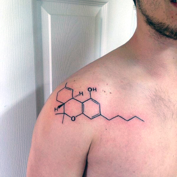 Man Shoulder Science Tattoo