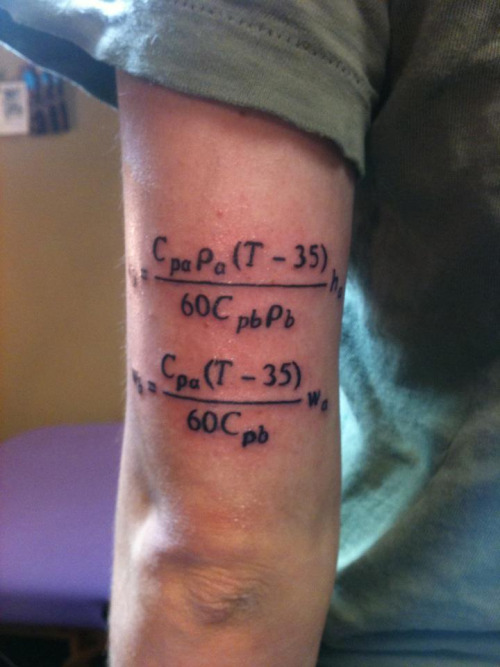 Math And Science Equation Tattoo On Triceps