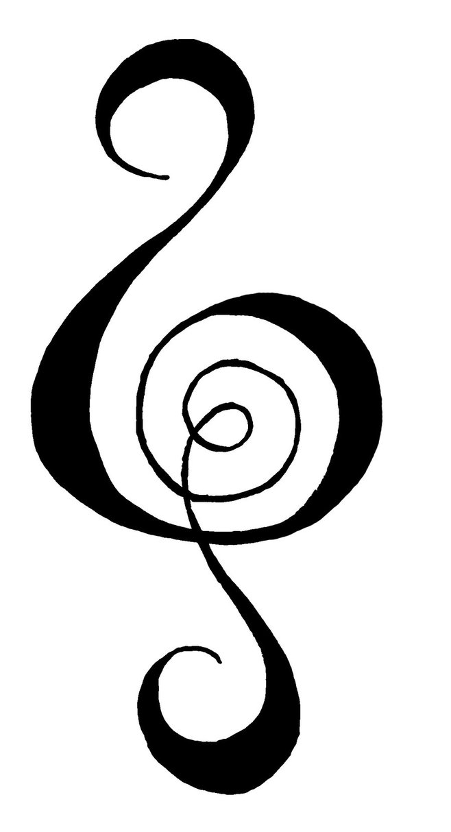 Music Note Spiral Tattoo Design